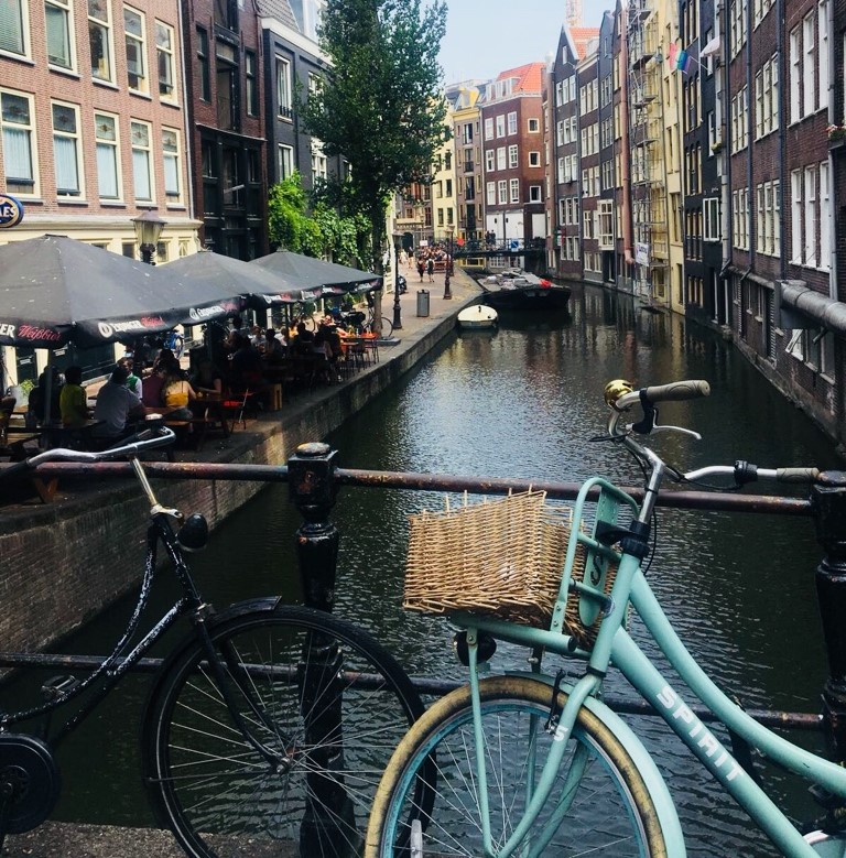 Fahrrad Holland mit Häuser